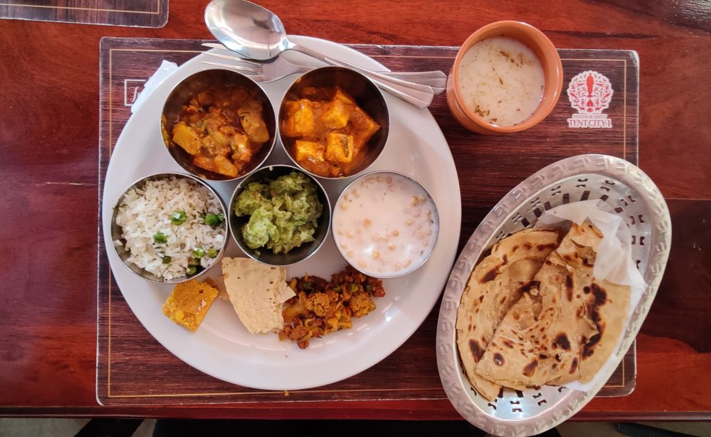 food at Statue of Unity Tent City